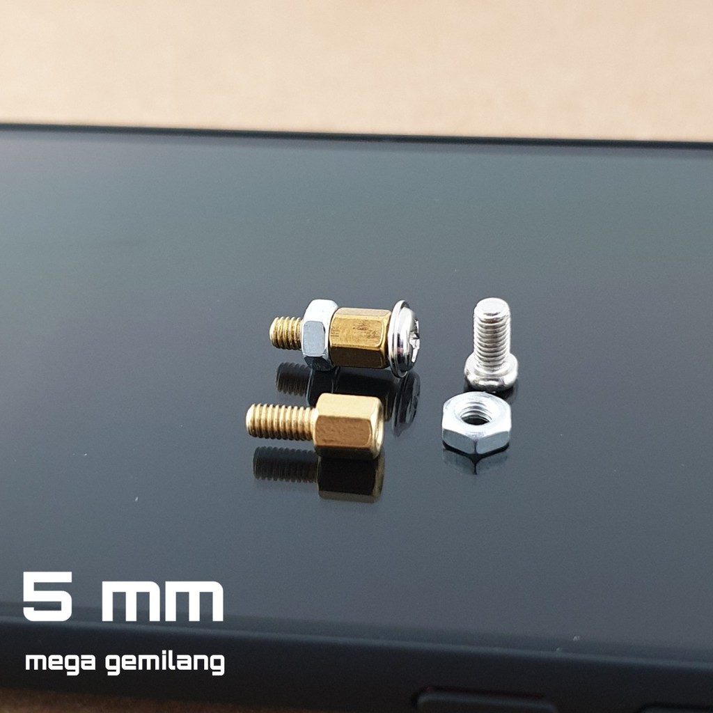 Spacer pcb 5mm kaki pcb - Kuningan