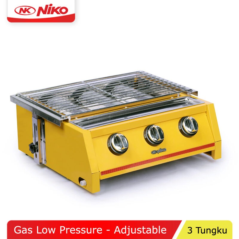 Niko NK-GR3 BBQ Grill Gas Kompor 3 Tungku - NKGR3 Pemanggang Sate, BBQ