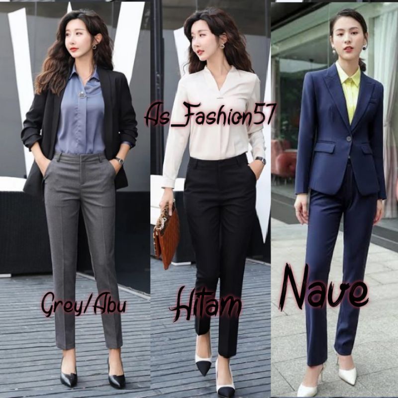 CELANA KANTOR FORMAL KERJA WANITA SLIMFIT BAHAN DASAR KAIN