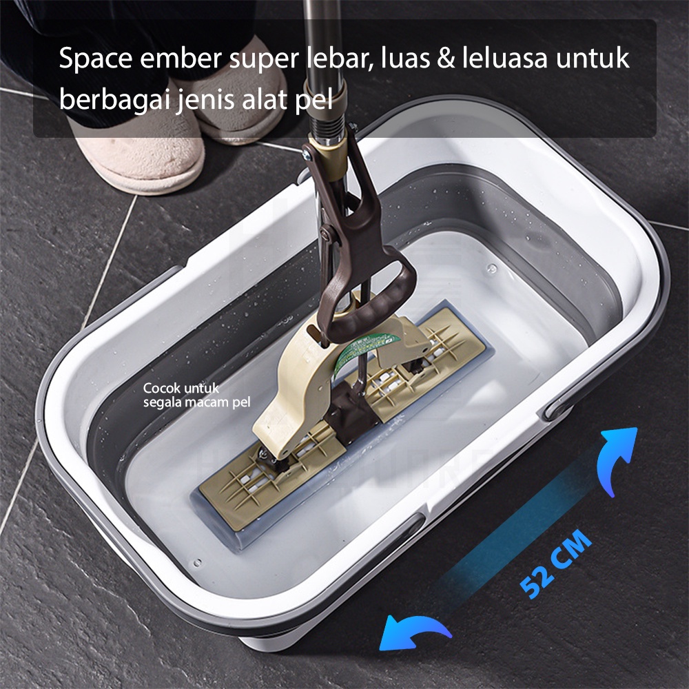 Ember Lipat Portable Serbaguna / Ember Pel Lantai Silicone Wadah Cuci Baju HUGO