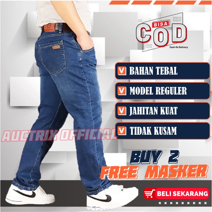 Celana Jeans Panjang pria Cowok Real Jumbo Big Size 33-44