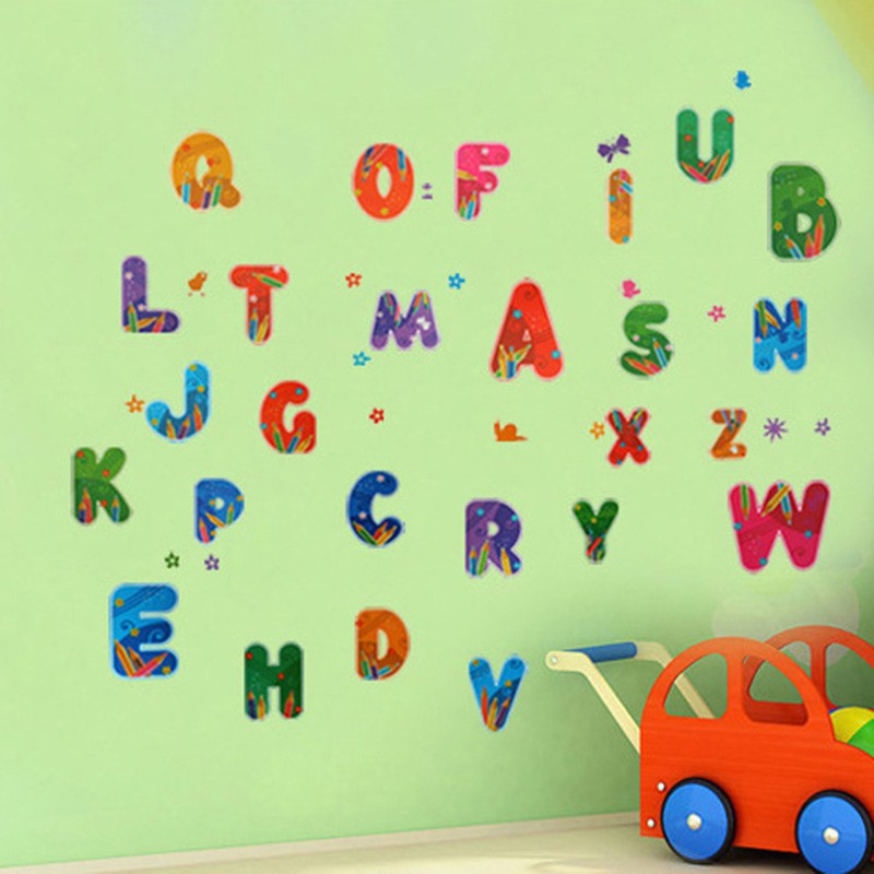 RELIZA WALL STICKER ALPHABET ANAK KIDS HURUF STUDY STIKER DINDING XY8073