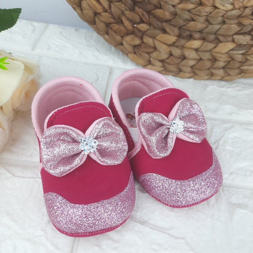 [TAMAN SEPATUKU] SEPATU TRENDY MURAH PREWALKER ANAK PEREMPUAN MOTIF PITA 0-12 Bulan FPX07