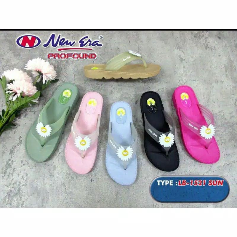 gof NEW ERA TG E 1521 Sandal Japit Sun Flower Anak Perempuan Sendal karet Anti Slip Original