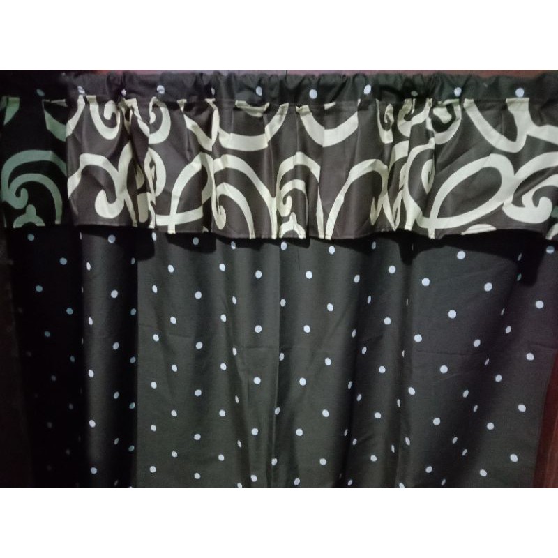 gorden dapur / gorden kolong dapur / termurah gorden dapur dotty coklat rumbai