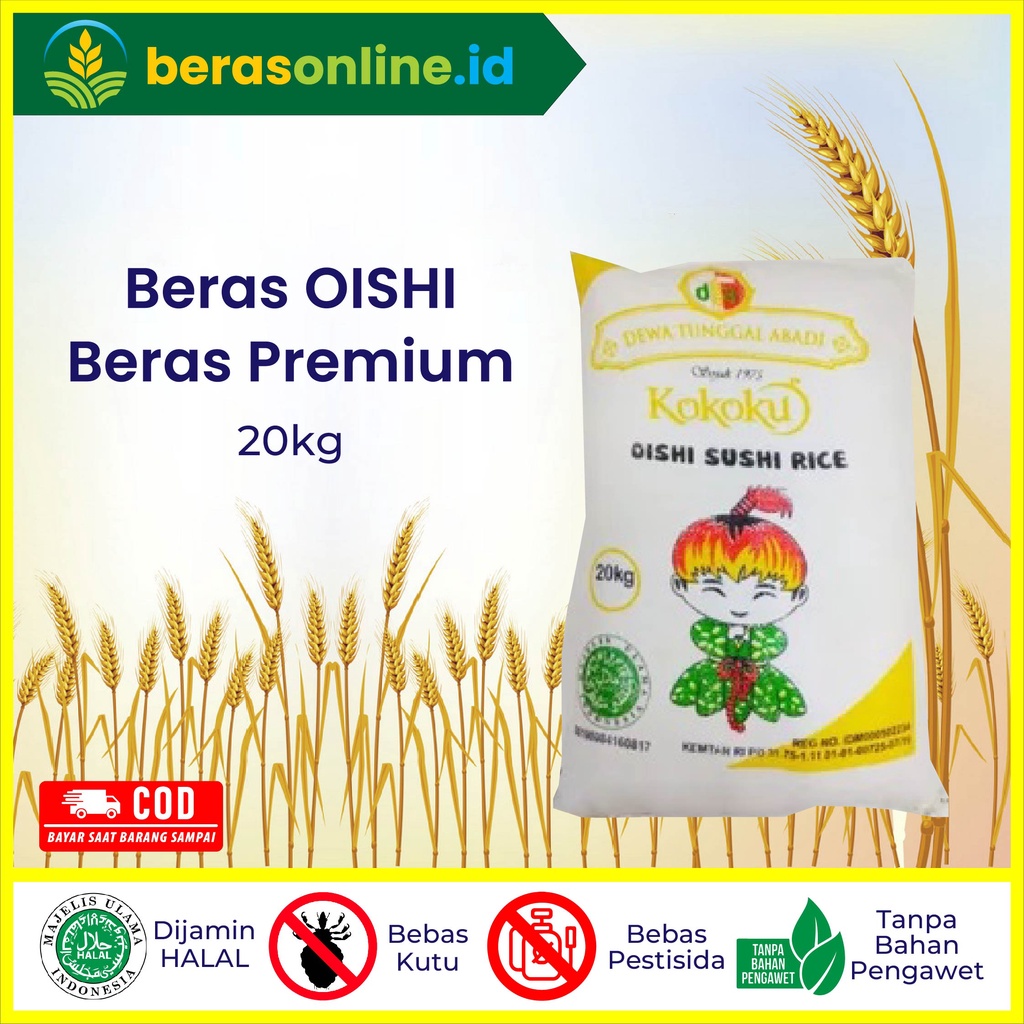 Jual Beras Online Beras Jepang Kokoku Oishi Sushi Kg Shopee Indonesia