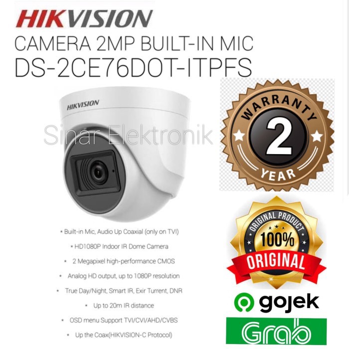 Camera indoor 2mp with audio HIKVISION DS-2ce76dot-itpfs