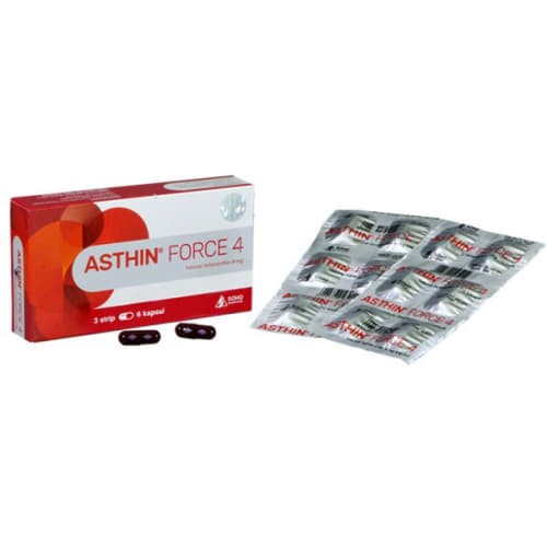 ASTHIN FORCE 12MG Strip Tablet Astaxanthin 6MG 4MG Strip Suplemen Kesehatan Anti Radikal Bebas Astin