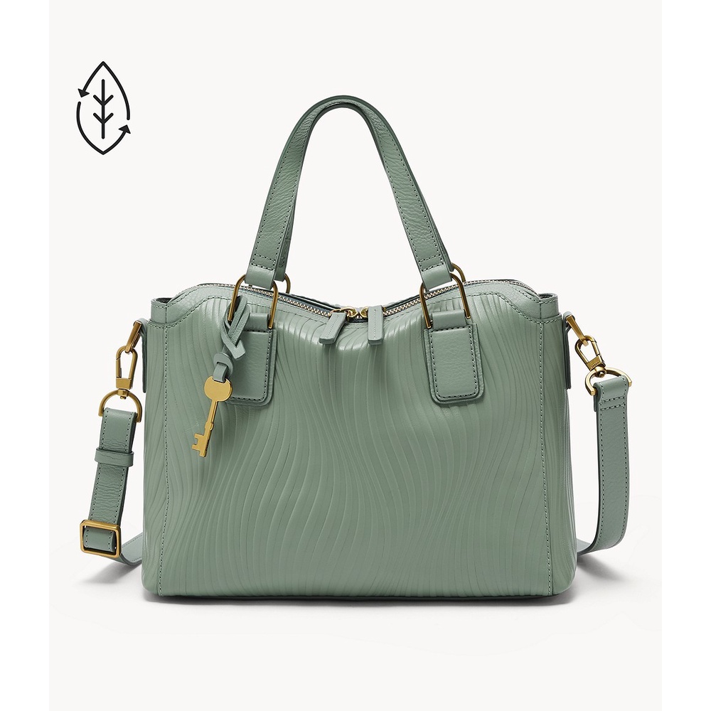 Fossil Jacqueline Satchel Sage Leather Tas Wanita  ZB1679-343