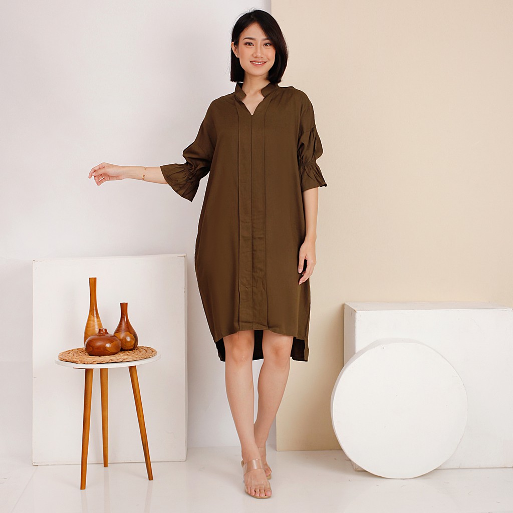 Loose Dress Korean Style Bumil Friendly Baju Rayon Premium Madeline Dress