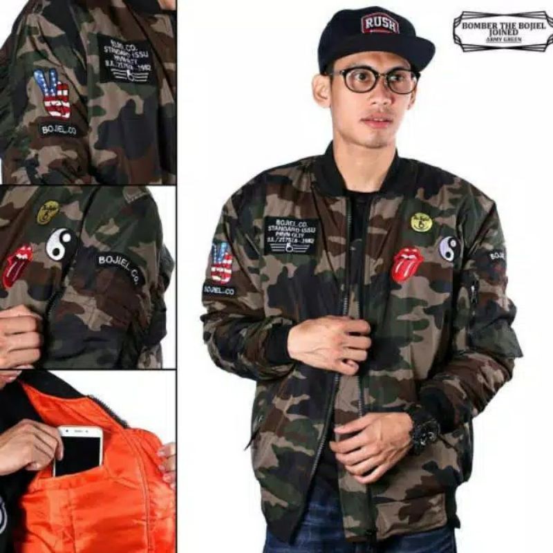 JAKET BOMBER LORENG / JAKET BOMBER ARMY / MILITER / JAKET PRIA