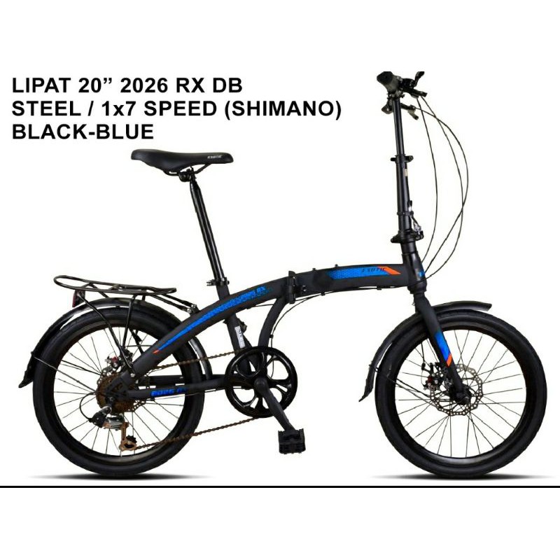 Sepeda lipat 20 Exotic 2026 RX DB steel 1x7 speed shimano