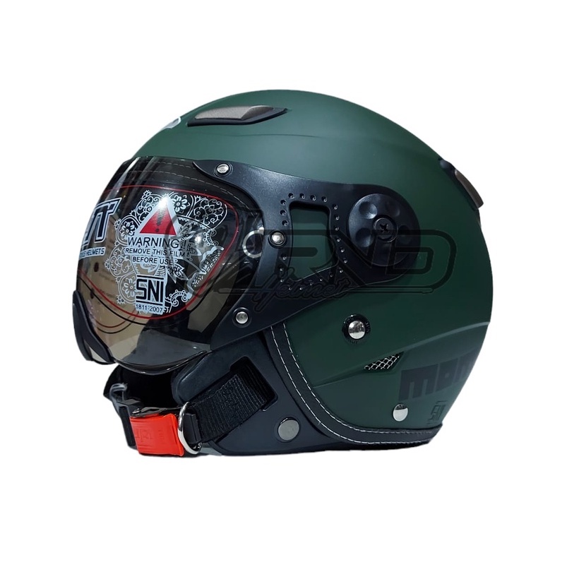 Helm JPN Momo Pilot Hijau Army Doff