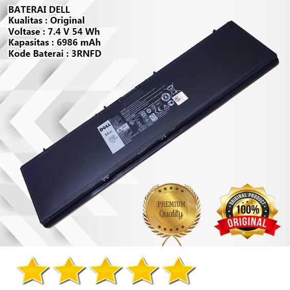 Baterai Laptop Dell Latitude E7420 E7440 E7450 14-7000 3RNFD 54Wh