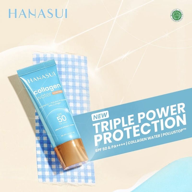 ❤mawarjingga❤ HANASUI Collagen Water Sunscreen SPF50 spf 30 PA+++ 30ml - Sunscreen Perlindungan