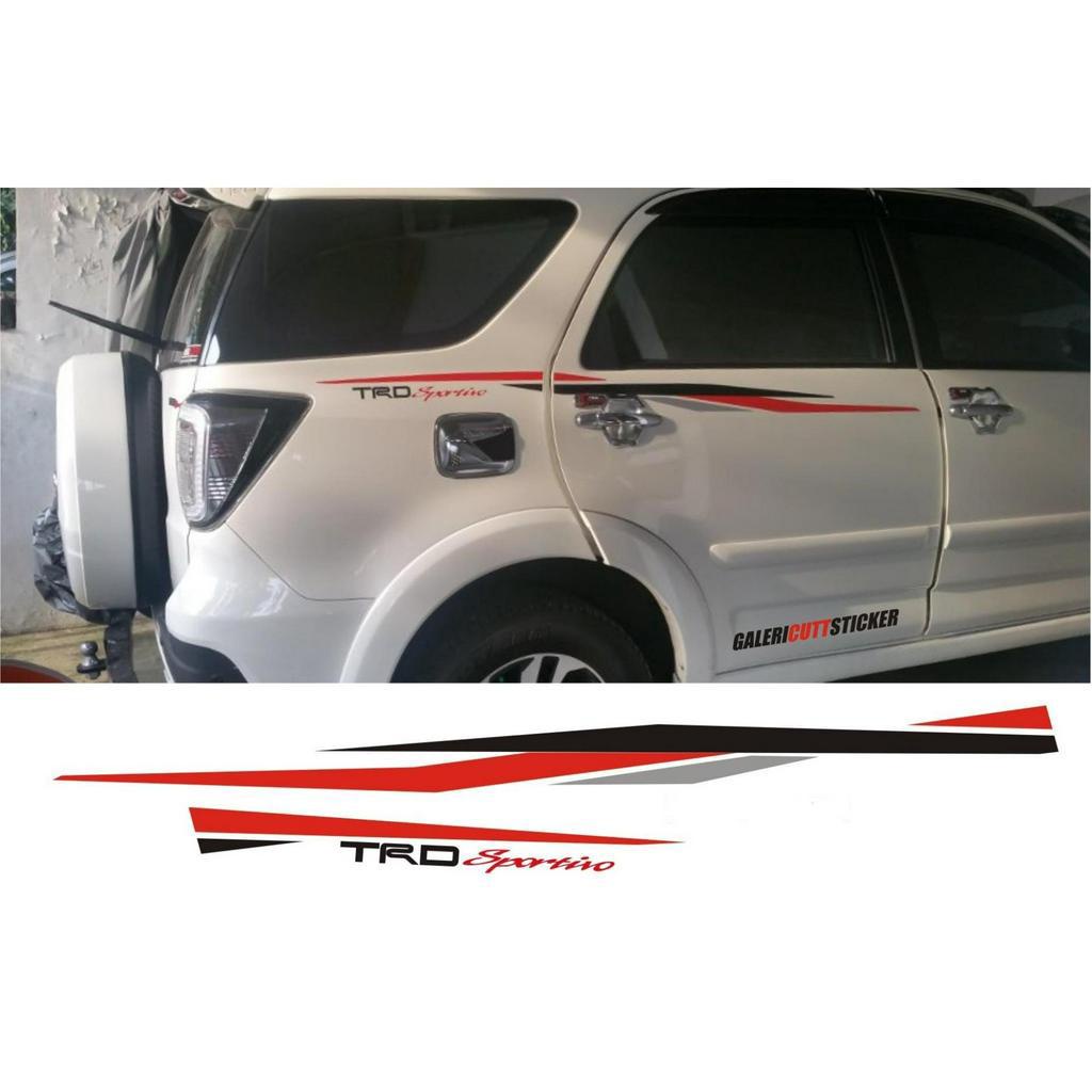 stiker body rush TRD SPORTIVO hitam silver merah