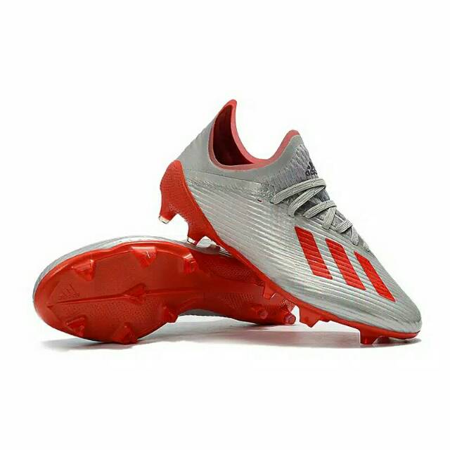 Sepatu Bola Adidas X19.1 Silver Red FG 