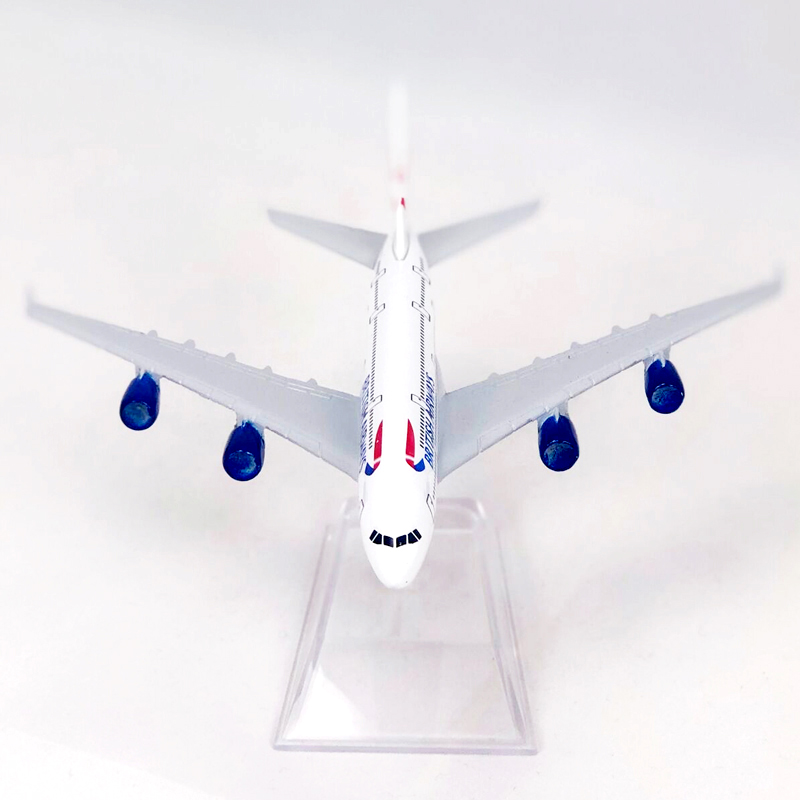 Miniatur Diecast Pesawat UK Airbus 380 A380 Bahan Alloy Metal Ukuran 16CM Untuk Koleksihadiah