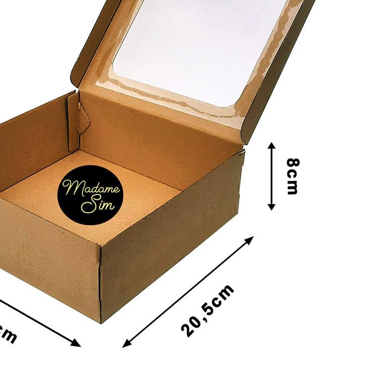 KOTAK KUE - CAKE BOX - DUS BOLU 20 x 20 x 8 CM - JENDELA (ISI : 10 PCS)