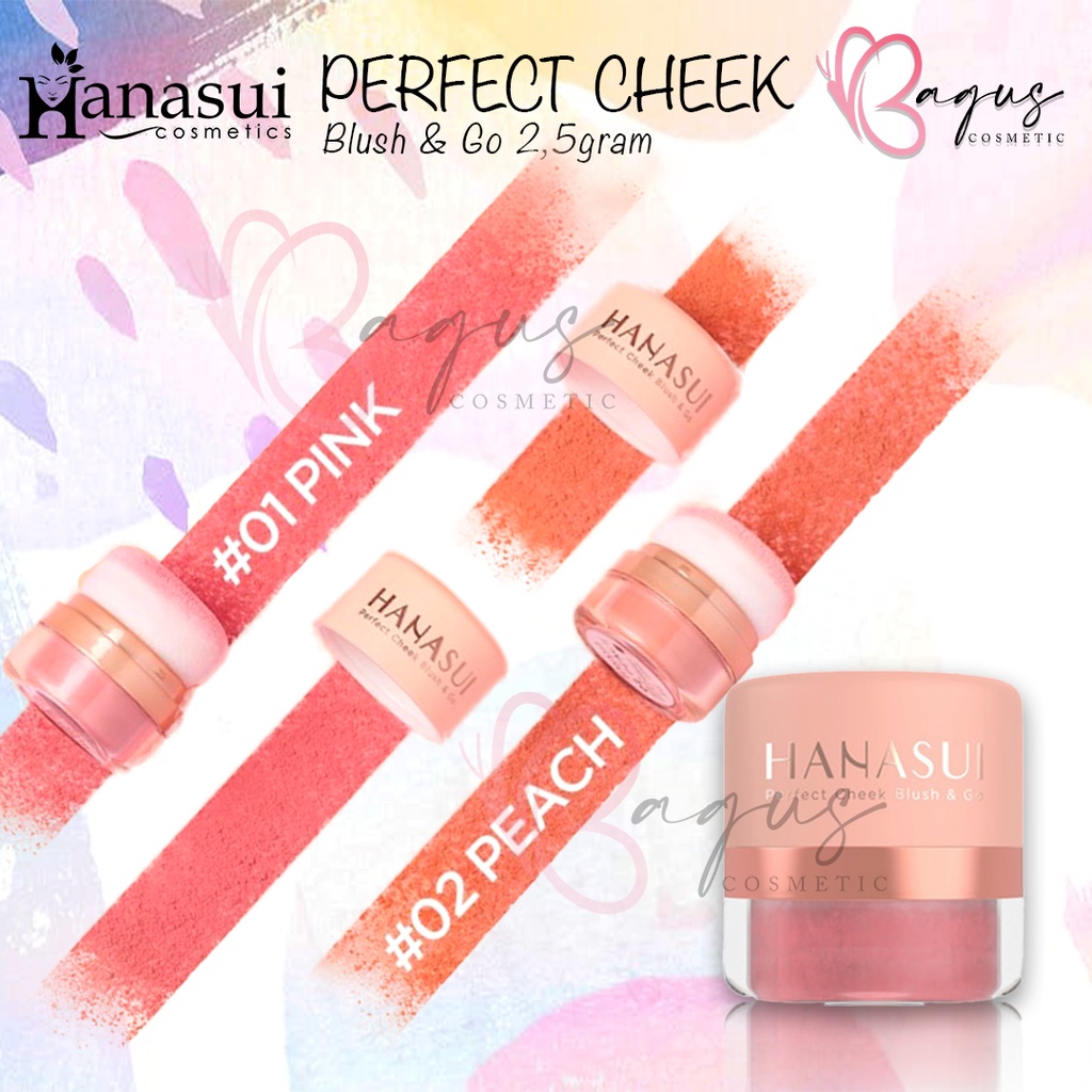 ⭐BAGUS⭐ HANASUI PERFECT CHEECK BLUSH &amp; GO 2,5GR | Powder Blush On | Perona Wajah