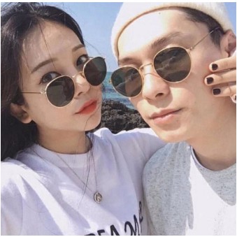 ✅COD [BBS] Kacamata Hitam Unisex Korean Desgin Besi Frame Round Sunglasses Women/Men