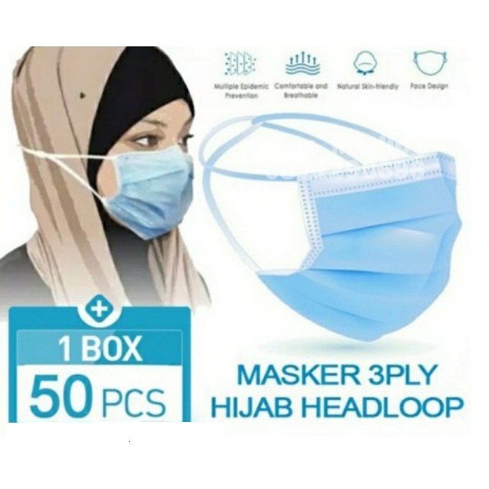 Termurah Masker Bedah Medis Earloop 3 Ply / Masker Kesehatan Anti Virus Bakteri