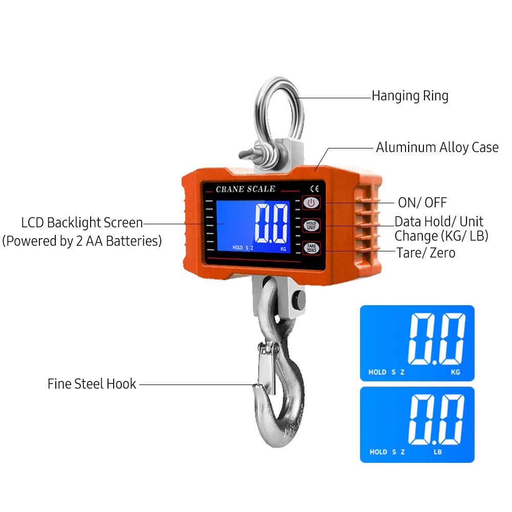 Timbangan 1Ton Digital Gantung Crane Scale 1000kg 1 Ton