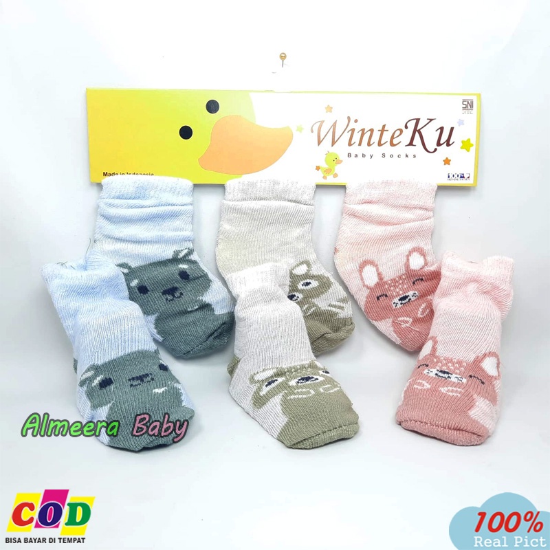 3 Pasang Kaos Kaki Bayi 3 in 1 Usia 3-12 Bulan Kualitas Premium