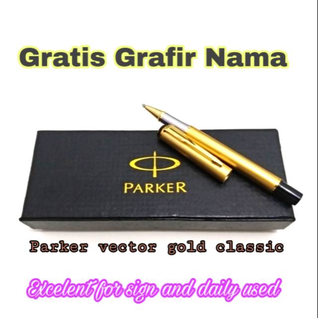  Pulpen  sign pen parker vector classic gold gratis grafir 