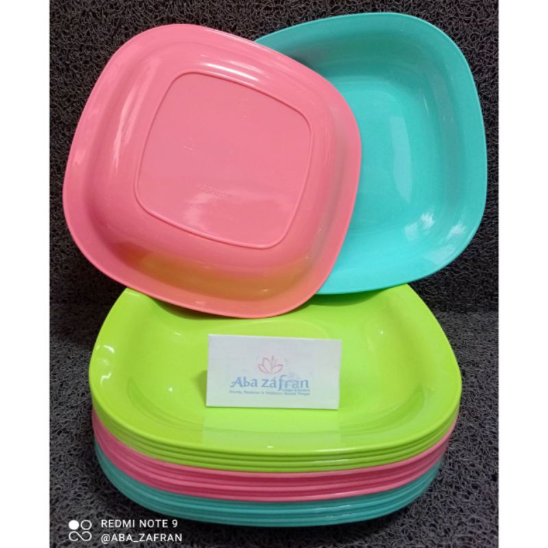Piring Plastik Harmonis  - ORI HARMONIS - Piring Segi Plastik - Panjang 21 cm - Piring Mahkota