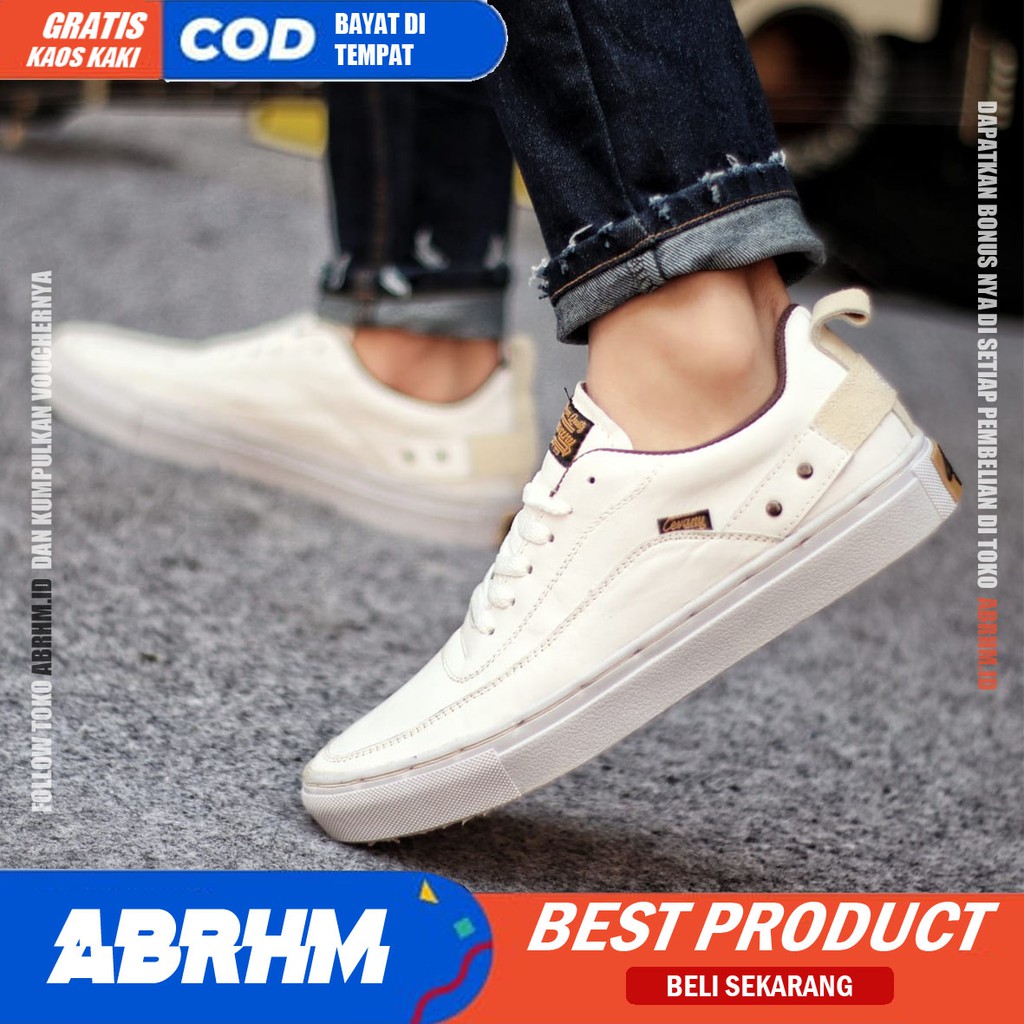 ABRHM x CYRE Sepatu Kasual Pria Sepatu Pria Casual Sneakers Original Sepatu Kulit Asli Cowo/Cowok Sepatu Kerja Kantor Semi Formal Kuliah Kondangan Gaya keren Kekinian Murah Terlaris