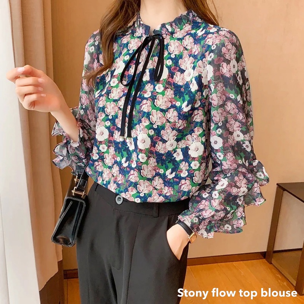 Stony flow top blouse - Thejanclothes