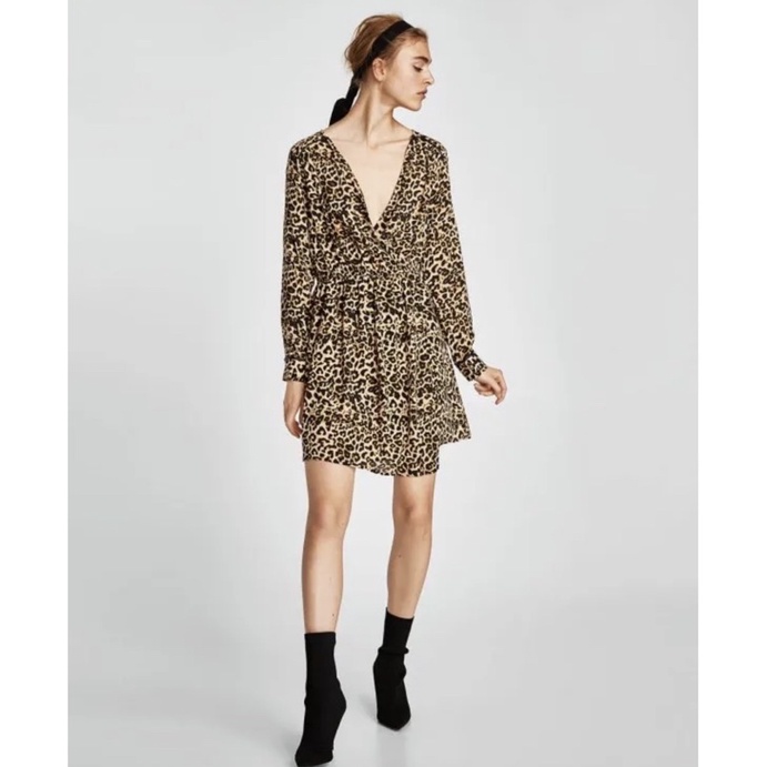 Dress Zara woman animal print Leopard
