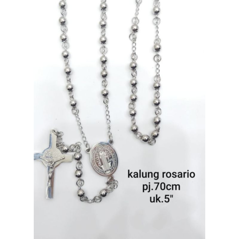 Kalung Rosario Silver Titanium16