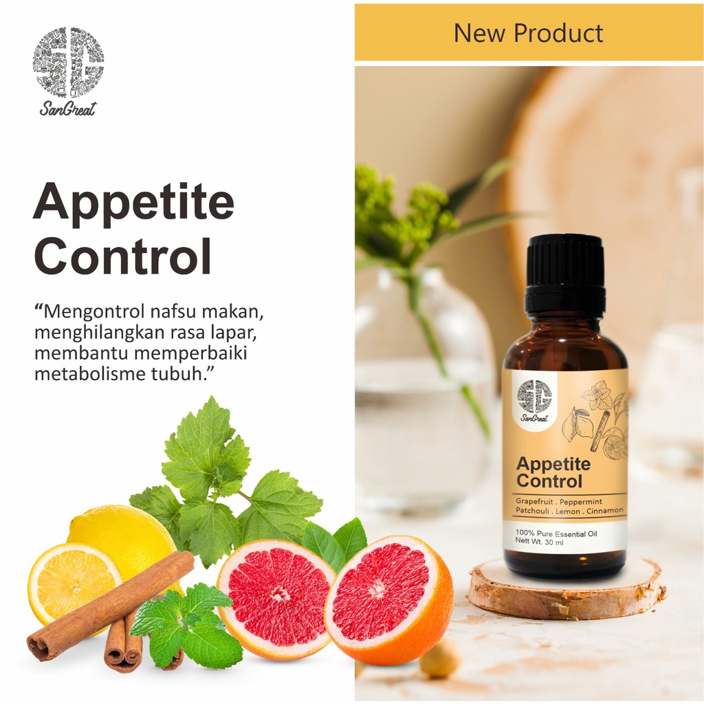 Essential oil Aromatherapy untuk mengurangi nafsu makan diet ocd diet sehat 30 ml SanGreat Aromaterapi