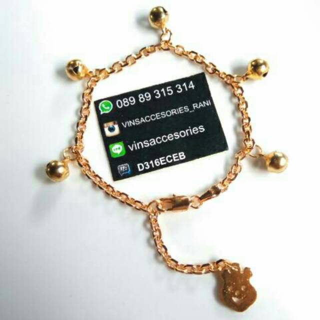 Gelang kaki bayi lapis emas,  AWET,  MURAH