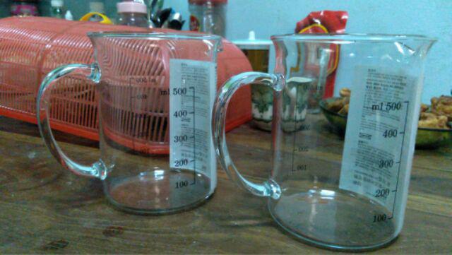 Cangkir Ukur Transparan , Max 500 Ml , Kaca Va693