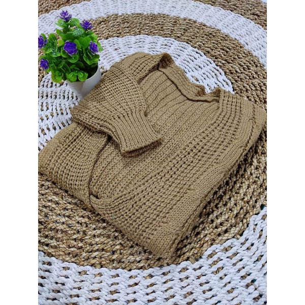 OUTER RAJUT CABLE 3GET SUPER PREMIUM/CARDIGAN RAJUT TEBAL/CARDIGAN WANITA OVERSIZE-MOCCA