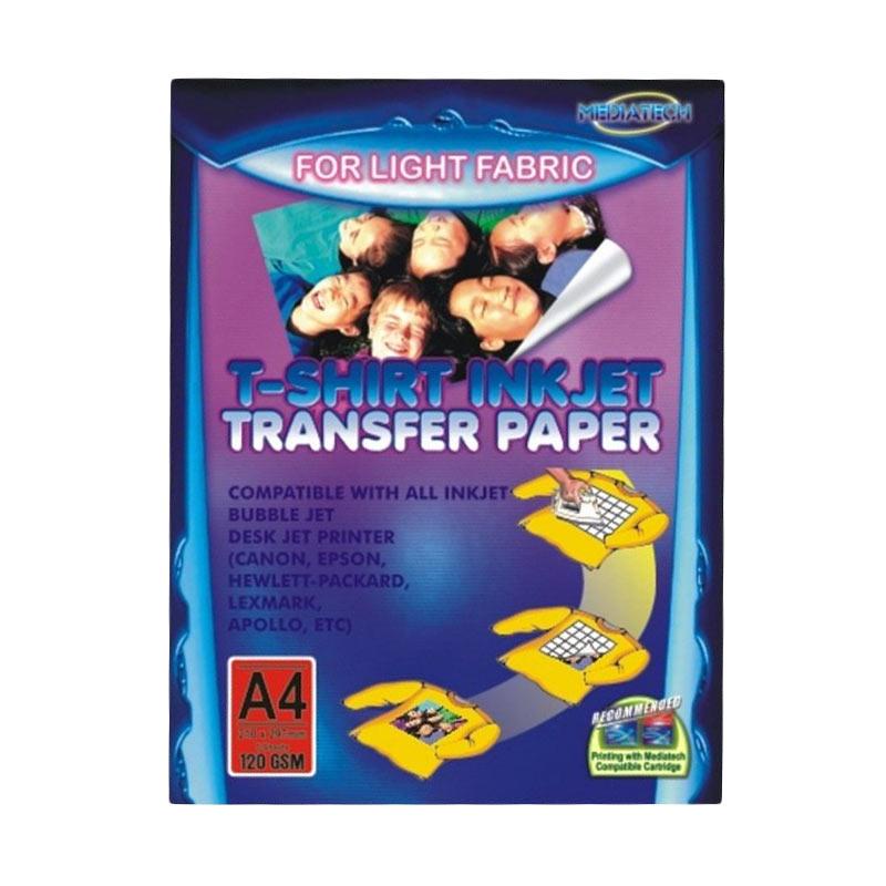 Mediatech Kertas Light Fabric T Shirt Inkjet Transfer Paper A4 120GSM  @5 - 34053