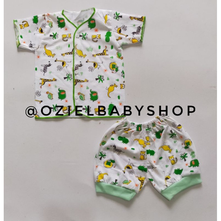 3 stel stelan pendek bayi SHAQUEEN baru lahir SNI polos dan motif