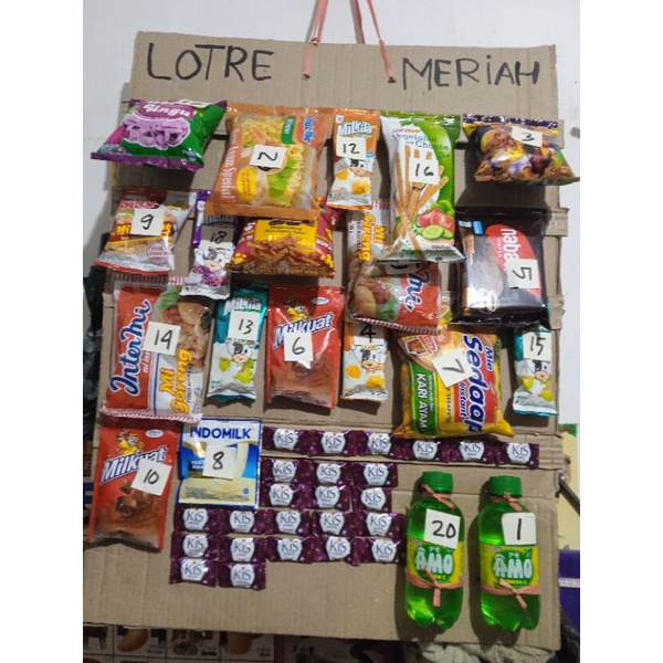 Lotre/kolas berhadiah 20pcs isi Lotre 200pcs