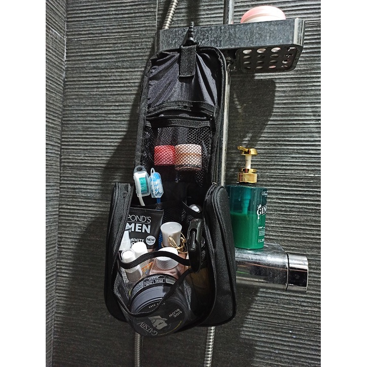 Toiletries Kit Bag Tas Mandi Toilet Gantung Kosmetik Organizer Travel Serbaguna