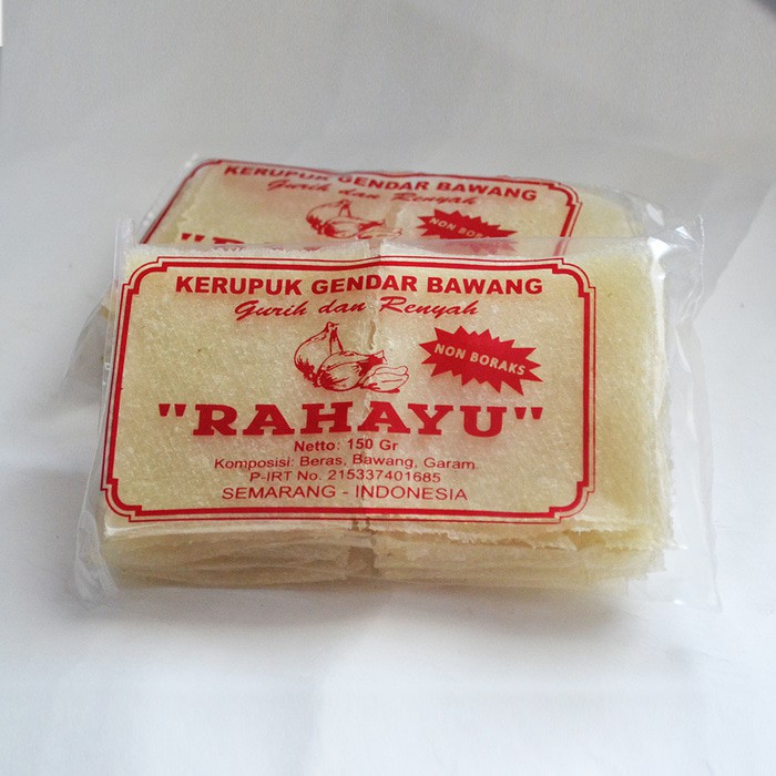 

Kerupuk Gendar Bawang Rahayu - Gurih Renyah MURAH ENAK SEHAT HALAL - Oleh Oleh Makanan Khas Semarang