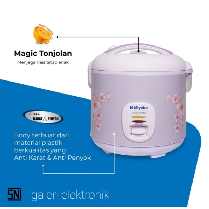 rice cooker,magic com,penanak nasi miyako 1,8 liter mcm 509ts 3in1