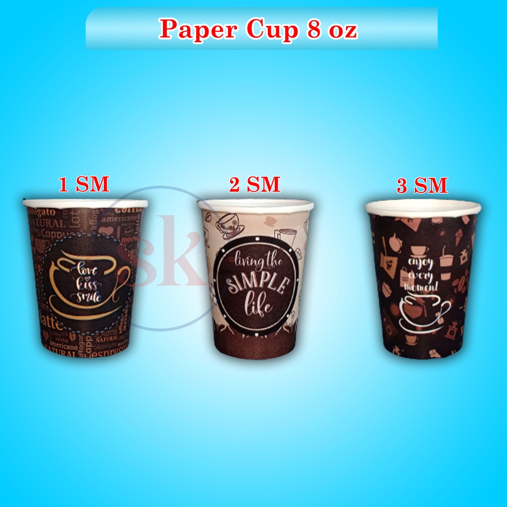 Jual Paper Cup Oz Hot Motif Random Tutup Slave Paket Pcs