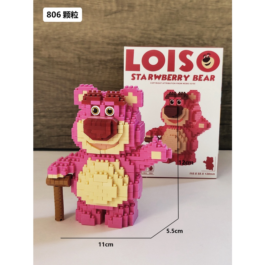 Mainan Balok Lotso Edukasi Karakter Kartun Mainan Balok DIY 3D Puzzle Brick Mini