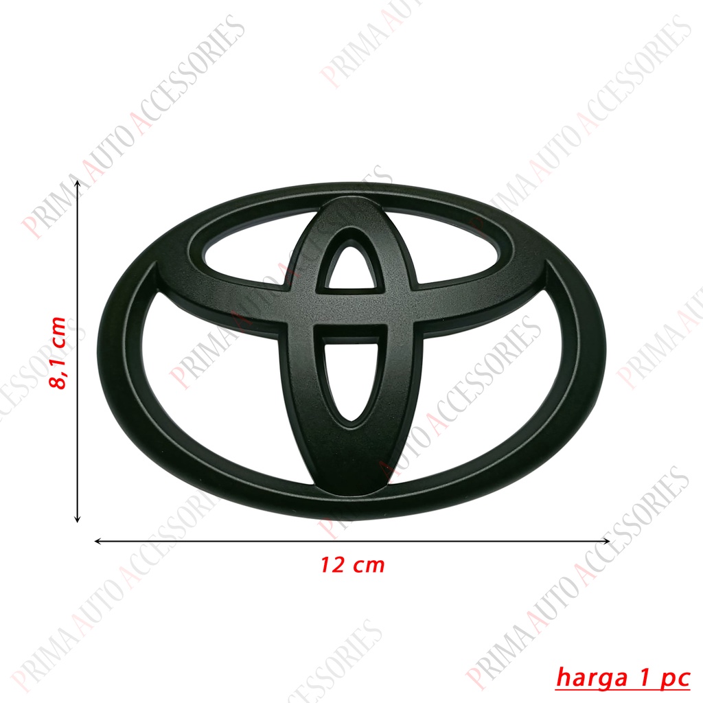 Emblem Mobil Logo TOYOTA HITAM DOFF 12 CM