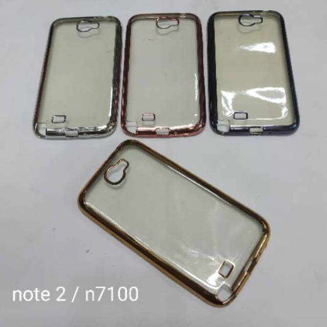 Case krom Samsung Note 2 N7100 tpu chrome soft softcase softshell cover casing kesing housing