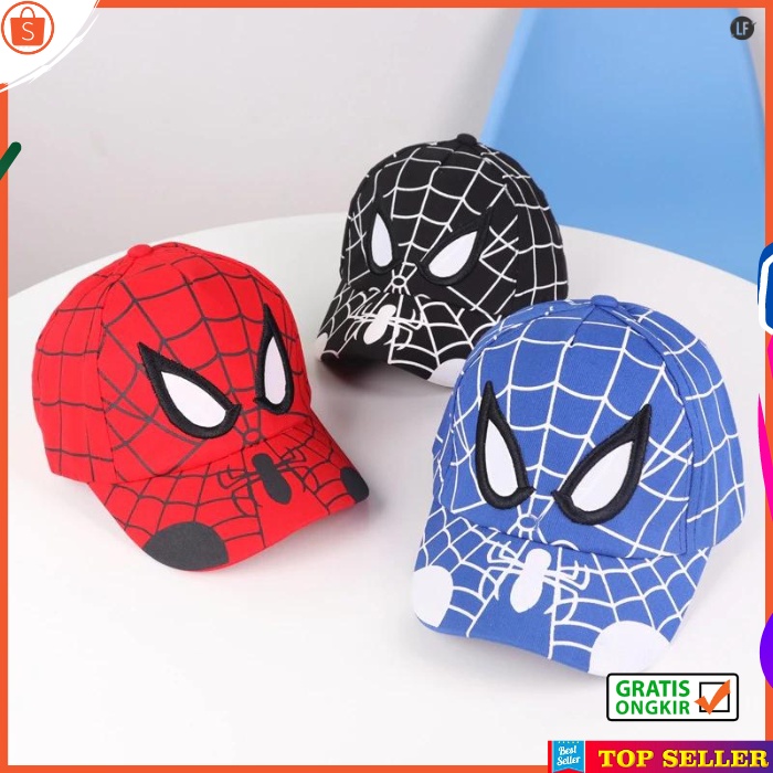 TOPI ANAK LAKI LAKI COWOK KEKINIAN KARAKTER SUPERHERO SPIDERMAN KID UMUR 3-7 TAHUN KOREA IMPORT A64