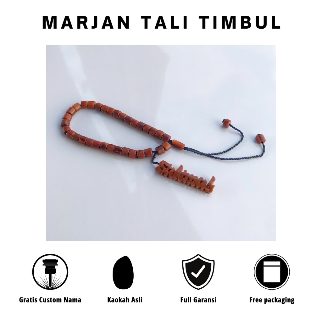 Gelang marjan gantungan timbul kecil lucu bisa request nama